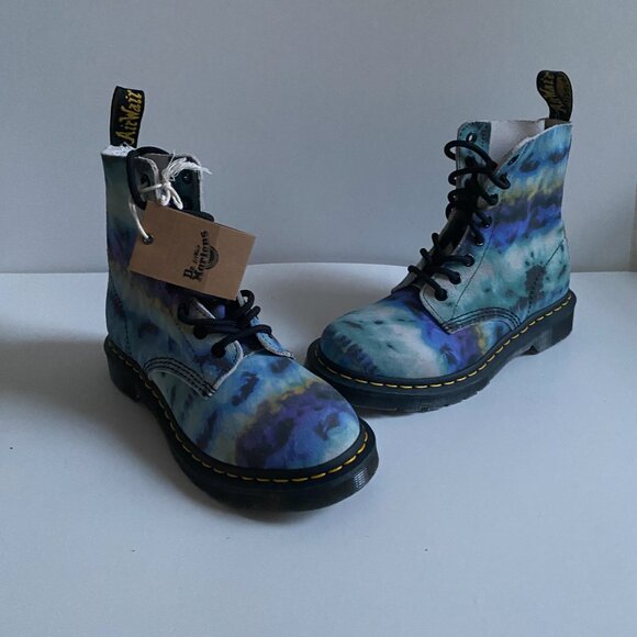 NWT Dr. Martens 1460 Pascal Blue Tie Dye Leather Women's Boots Size 6 27242 - Picture 6 of 16